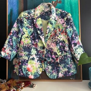 Tradition Vibrant Floral Women's Blazer 16P